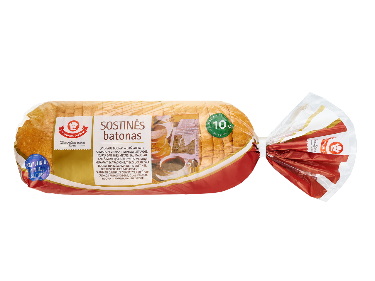 Vilniaus Duona batonas pakuotėje.