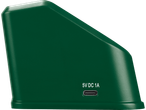 Dispositivo verde escuro com porta USB-C e texto '5V DC 1A' na lateral.