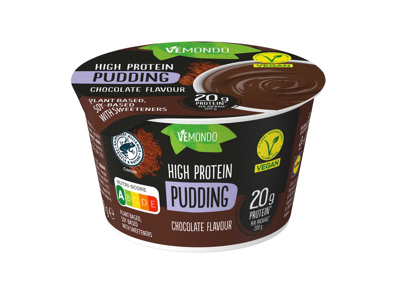 Magas fehérjetartalmú, gluténmentes csokoládés puding.