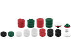 Conjunto de escovas e almofadas de polimento PARKSIDE com esponjas de várias cores e formas.