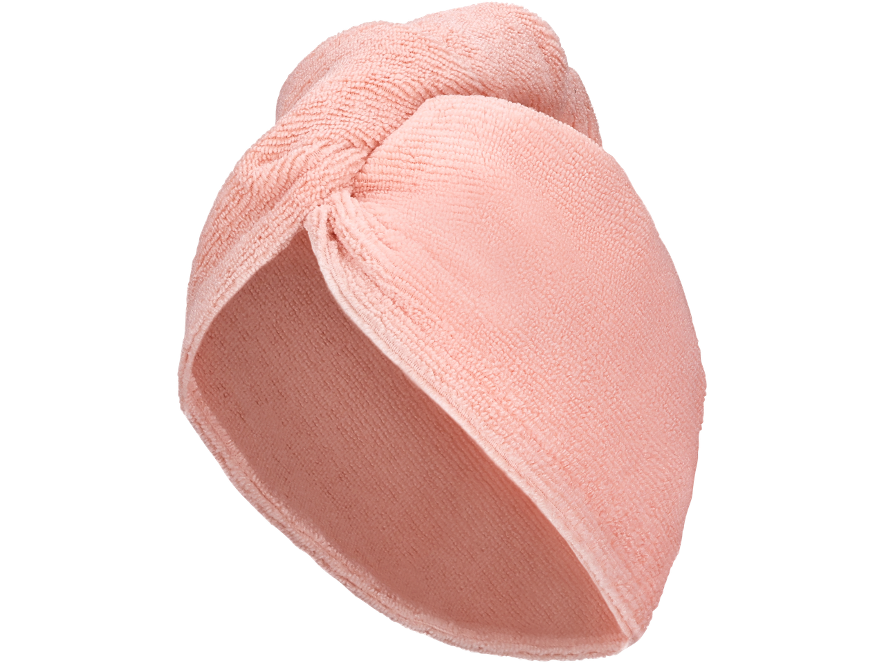 Turbante de cabelo Livarno rosa com botão, de material macio.