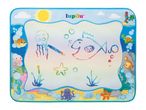 Water drawing mat with sea creatures, a pen, and an underwater theme.