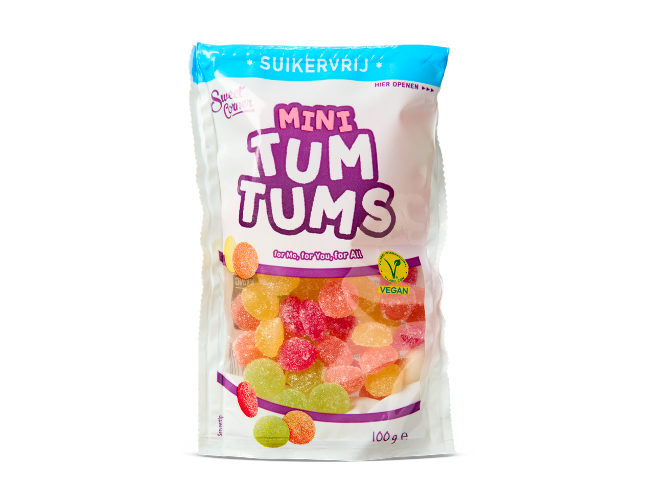 Sweet Corner Mini Tum Tums: vegan fruit snoepjes.