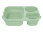 Light green collapsible lunch box with three compartments