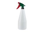 White spray bottle with a red and green trigger, featuring volume measurements.