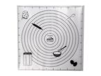 Silicone baking mat with measurements, baking tools, and conversion chart