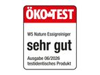 ÖKO-TEST Siegel für Essigreiniger, bewertet mit „sehr gut“, Ausgabe 06/2026.
