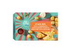 Snackbox met Pizza Margherita, chili-kaasnuggets, chilisaus en knoflooksaus, 420g.