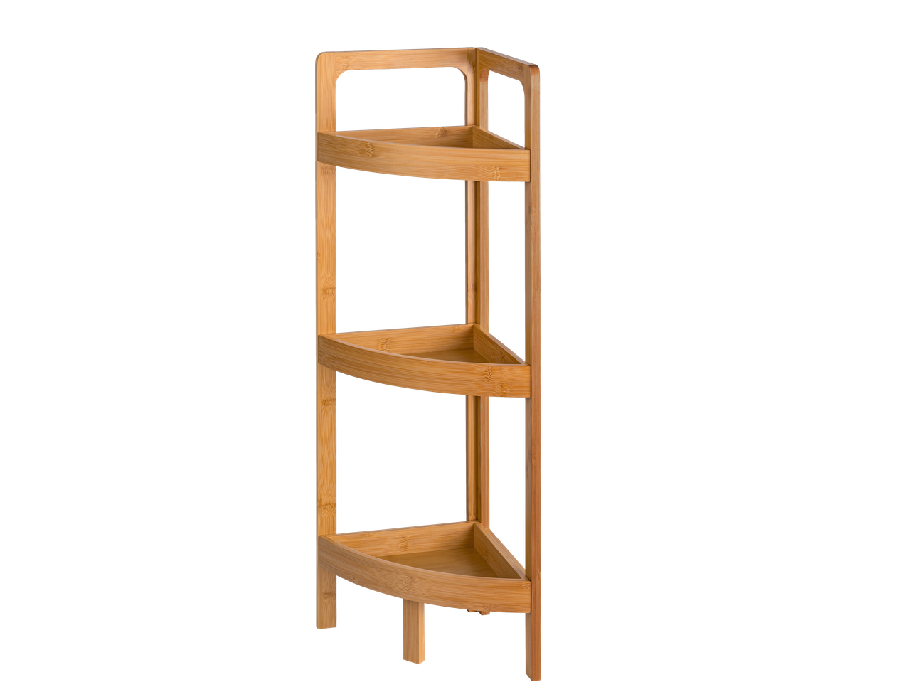 LIVARNO trīsstāvu bambusa stūra plaukts.