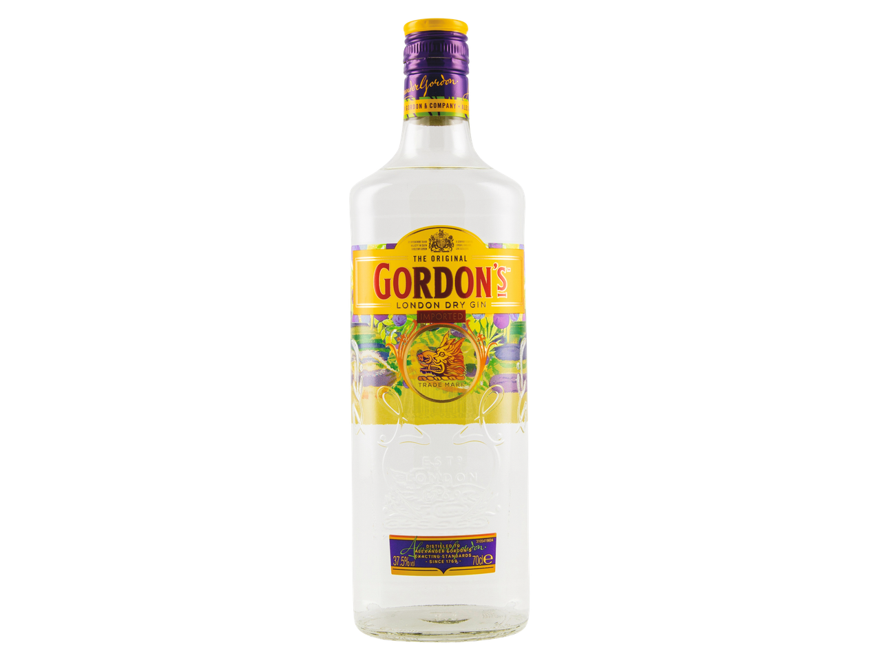 Bottle of Gordon's London Dry Gin.