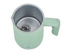 A light green Silvercrest milk frother with a whisk inside, viewed from above.