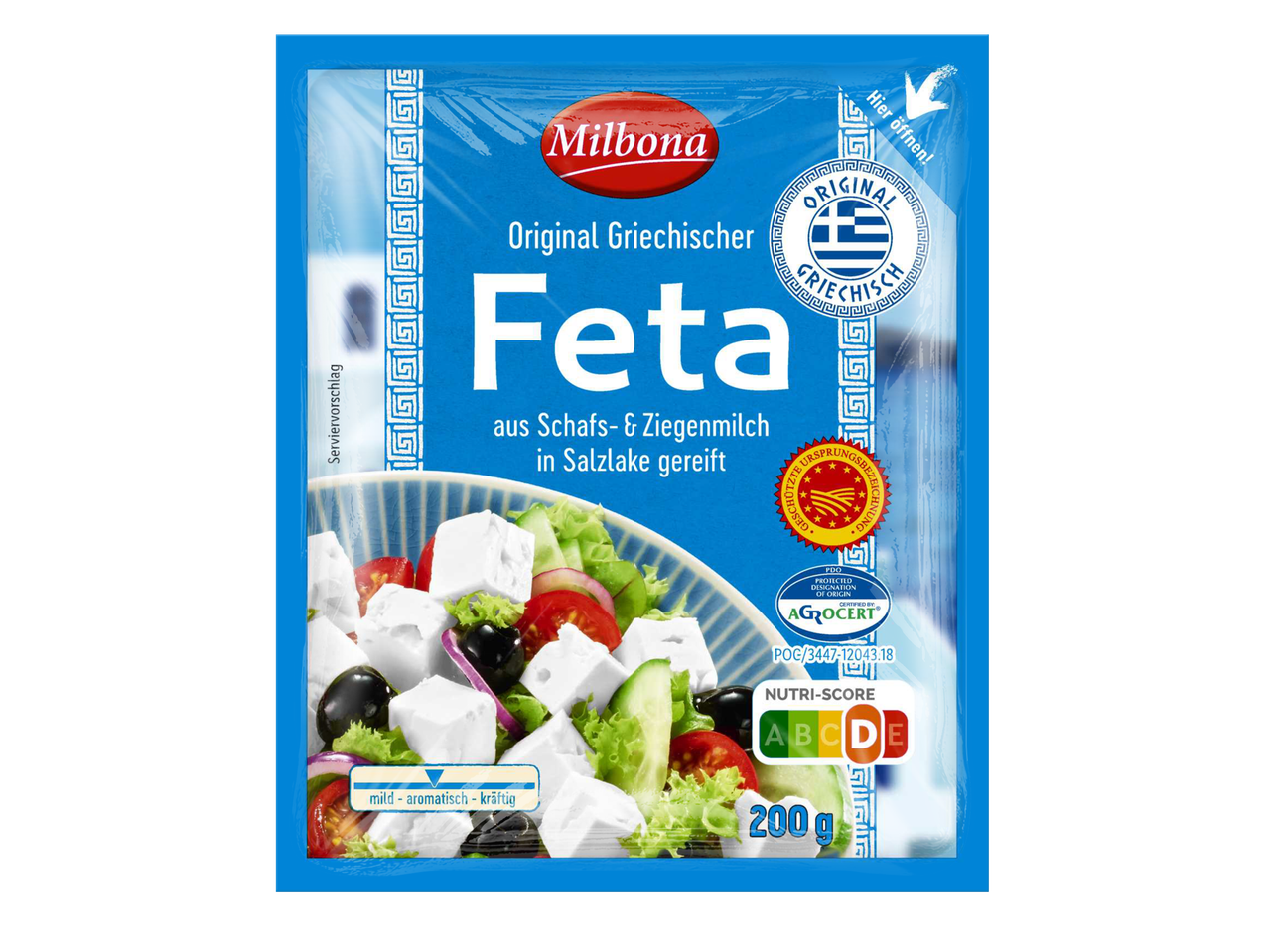 Milbona original griechischer Feta, Salat.