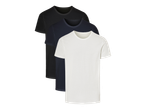 Pakiranje od tri muške majice kratkih rukava u bijeloj, tamnoplavoj i crnoj boji.