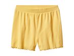 Gule, korte cykelshorts med flæser.
