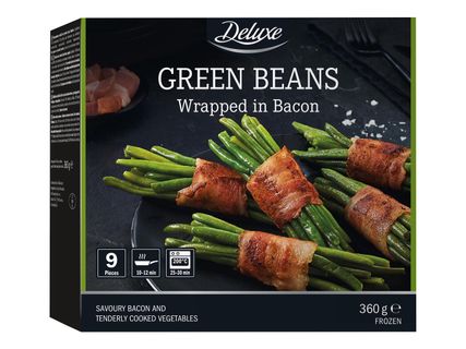 Zöldbab császárszalonnába tekerve*