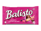 Roze verpakking met 6 mueslirepen met bosvruchten en chocolade.