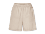 Beige Shorts mit elastischem Bund.