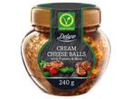 Deluxe biluțe de brânză cremoasă cu roșii și busuioc (240g), vegetariene.