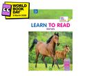 Book cover for 'Learn to Read: Horses' for ages 7+, featuring a mare and foal.