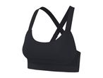 Black sports bra with criss-cross back straps