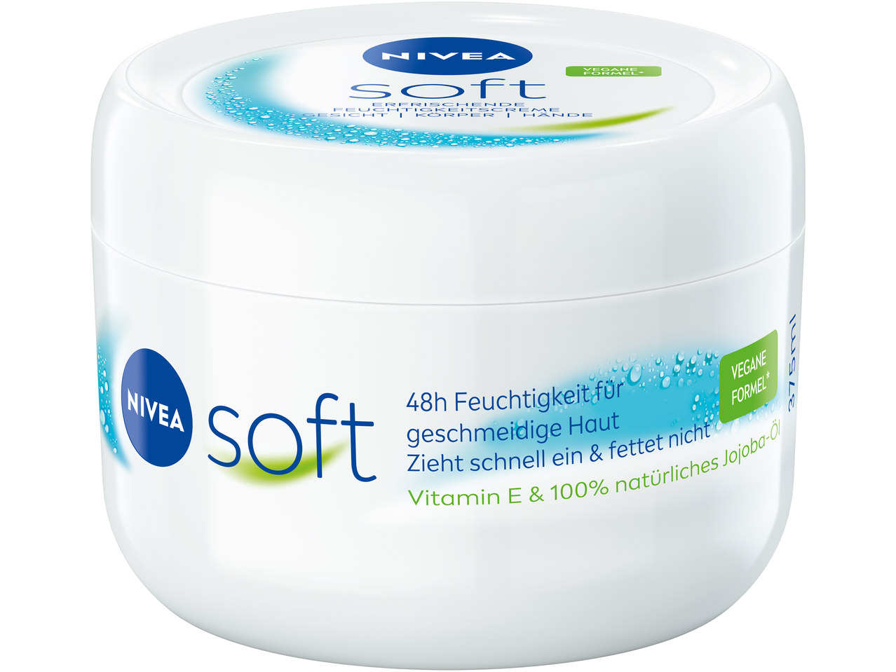 NIVEA Soft Feuchtigkeitscreme: 48h Feuchtigkeit, vegane Formel, Jojobaöl.