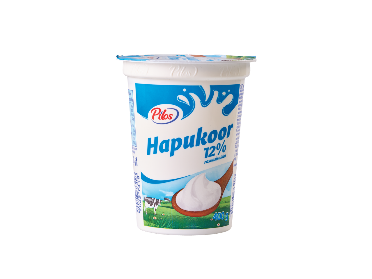Pilos Hapukoor 12% rasvasisaldusega koor potsikas.