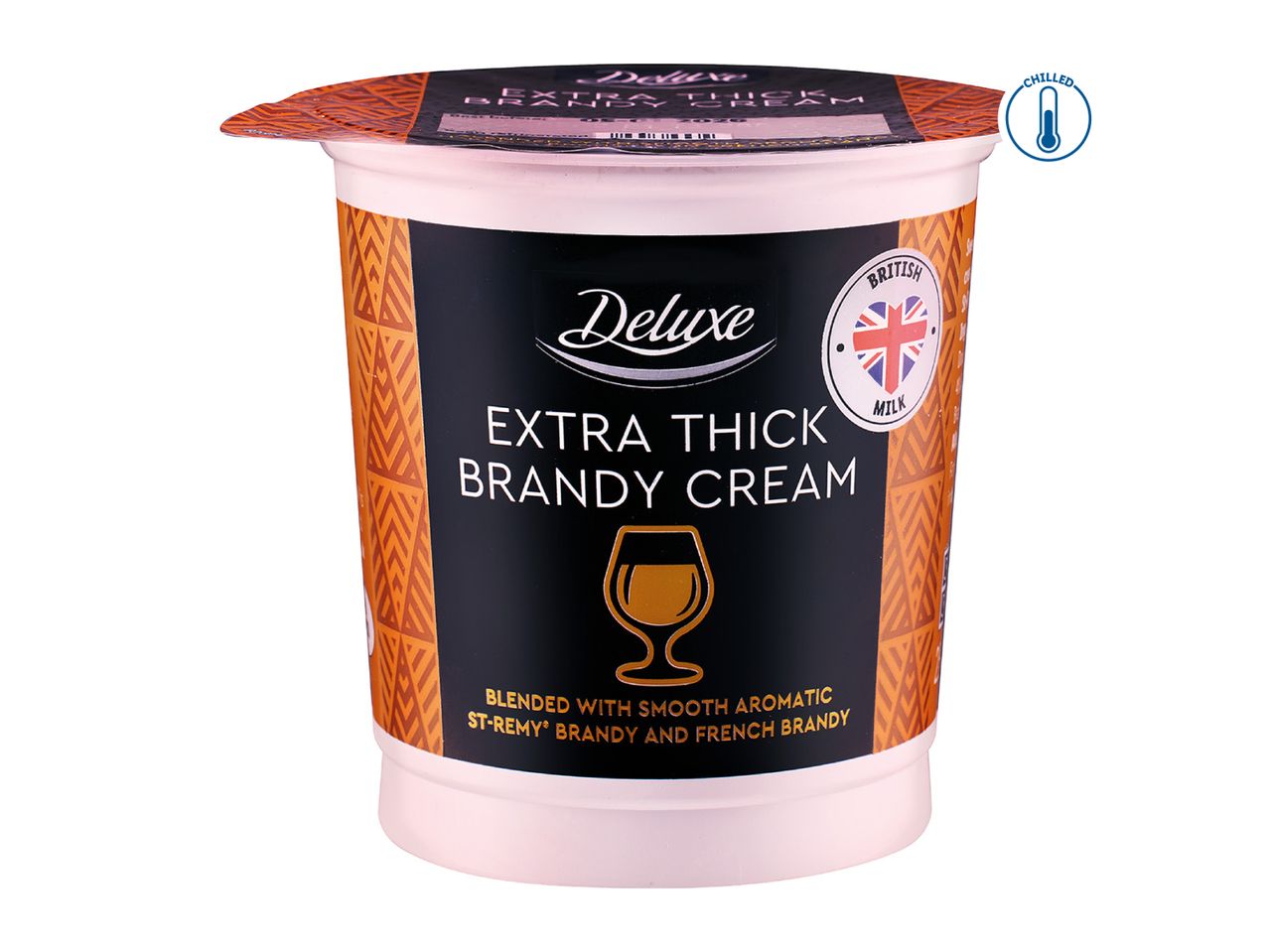Deluxe Extra Thick Brandy Cream with British milk, blended with St-Remy and French brandy.