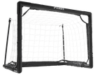 Черна футболна врата Crivit с бяла мрежа.
