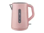 Pink electric kettle with a 1.7L capacity and water level indicator