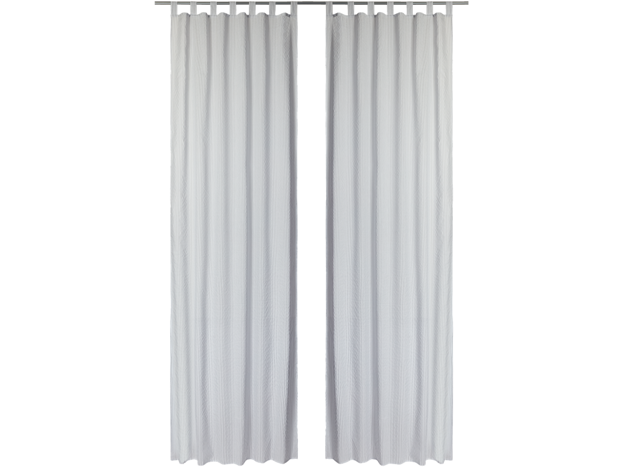 LIVARNO home kardinakomplekt, valged triibulised kardinad kardinapuul