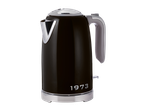 Black Silvercrest® kettle with chrome details and a grey handle, featuring '1973'.