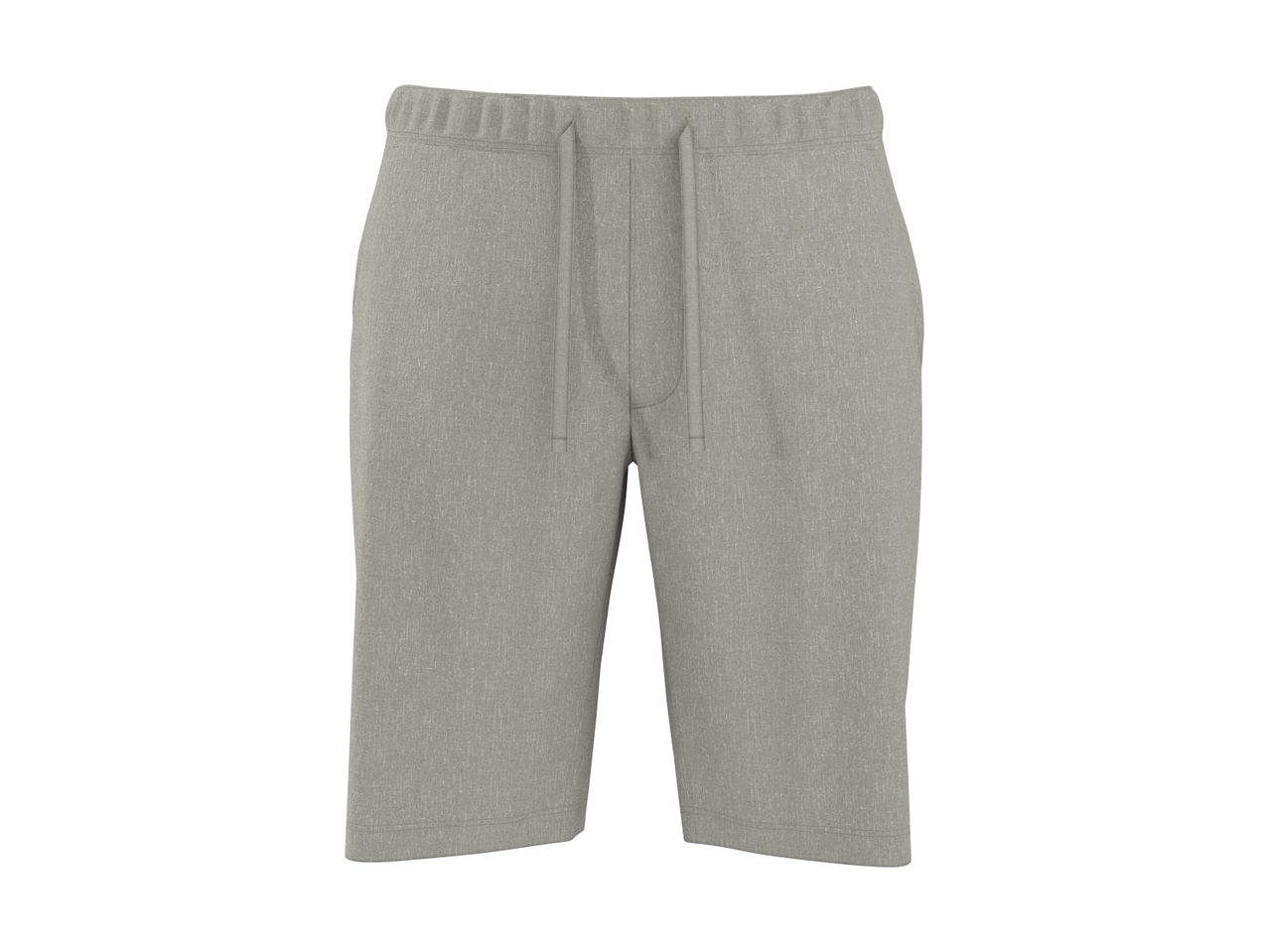 Gråmeleret herreshorts med snøre i taljen.