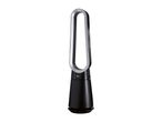 Black and silver bladeless tower fan with a digital display showing '006'.