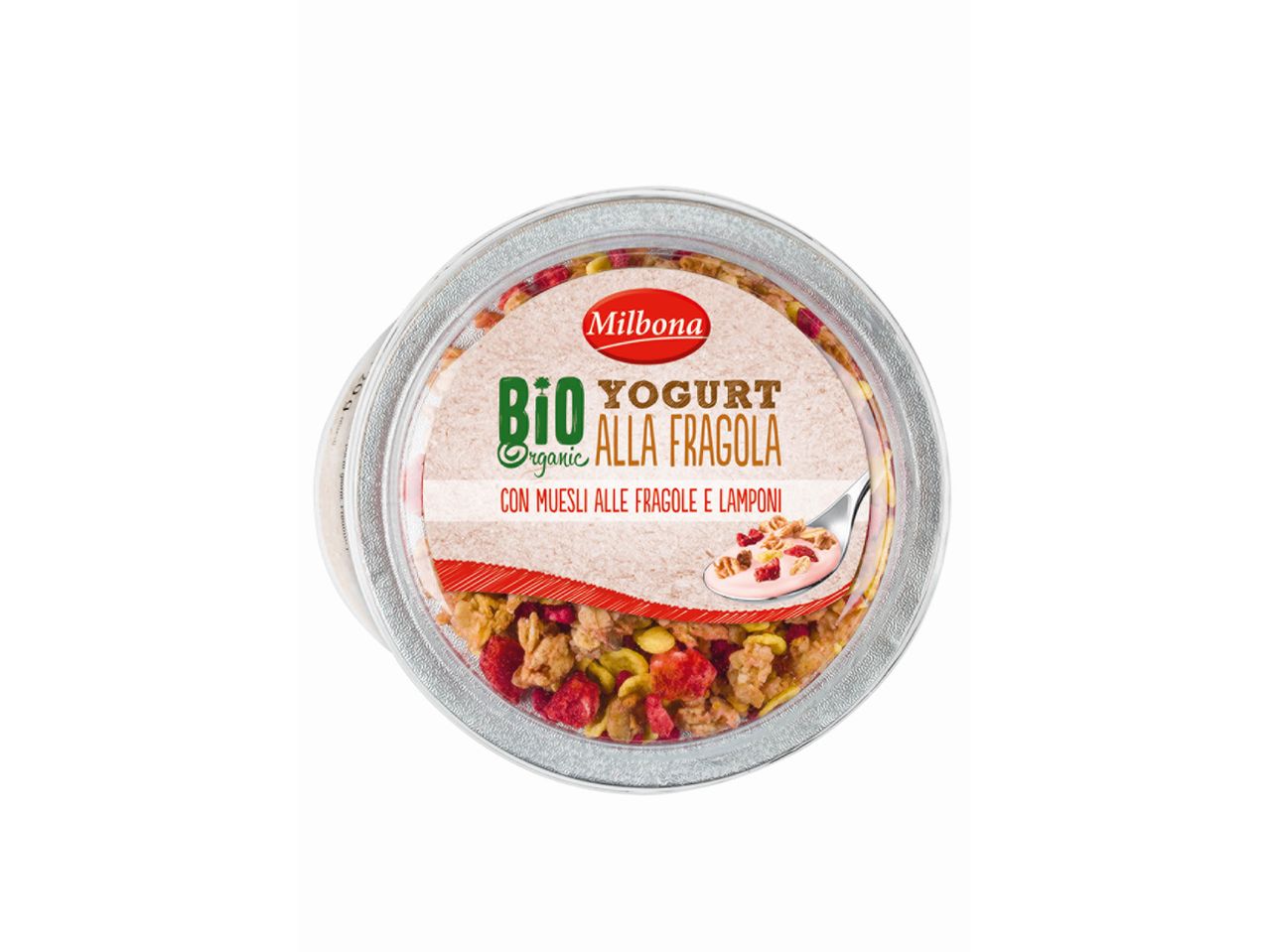 Milbona Bio Yogurt alla Fragola con Muesli, Fragole e Lamponi