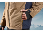 Crivit ski jacket in brown and dark blue with an open zipper