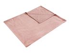 Soft pink fleece blanket with a folded corner