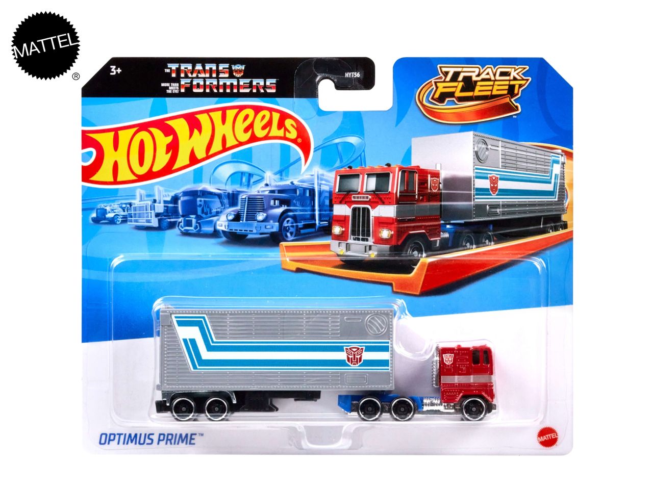Hot Wheels Optimus Prime truck and trailer toy in Transformers packaging