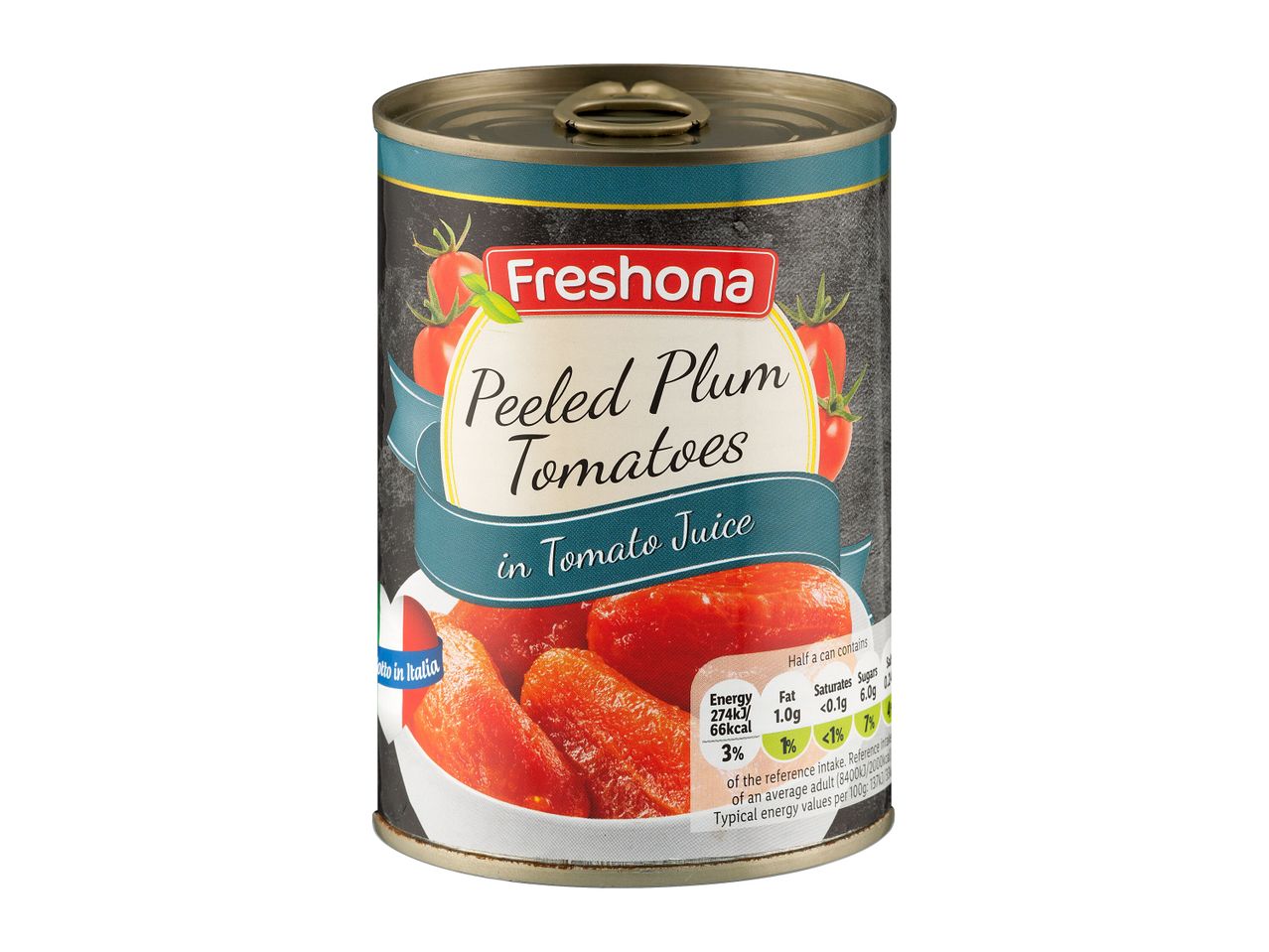 peeled plum tomatoes in tomato juice.