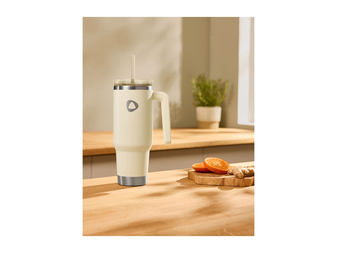 Beige Stainless Steel Insulated Mug