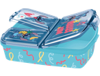 Stitch sandwich box with three compartments and character designs.