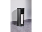 Accesorii de baie Livarno Home: suport negru pentru hârtie igienică cu role.