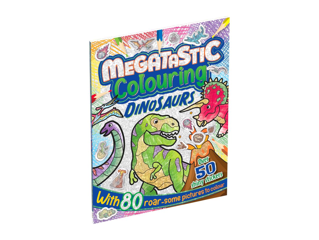 MegaStix Dinosaurs Colouring book with 80 pages.