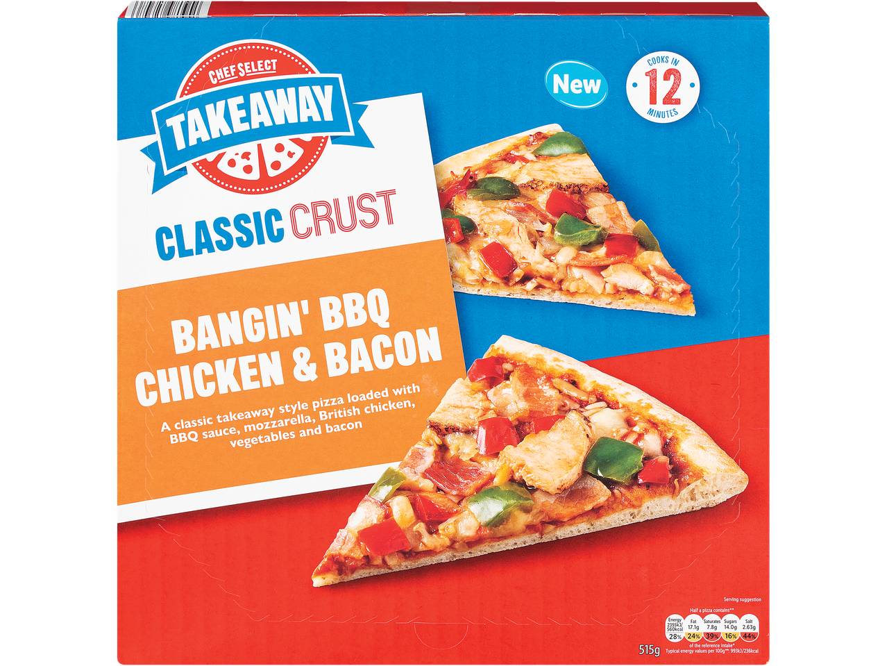 Go to full screen view: Chef Select Classic Crust BBQ Chicken and Bacon Pizza - Image 1