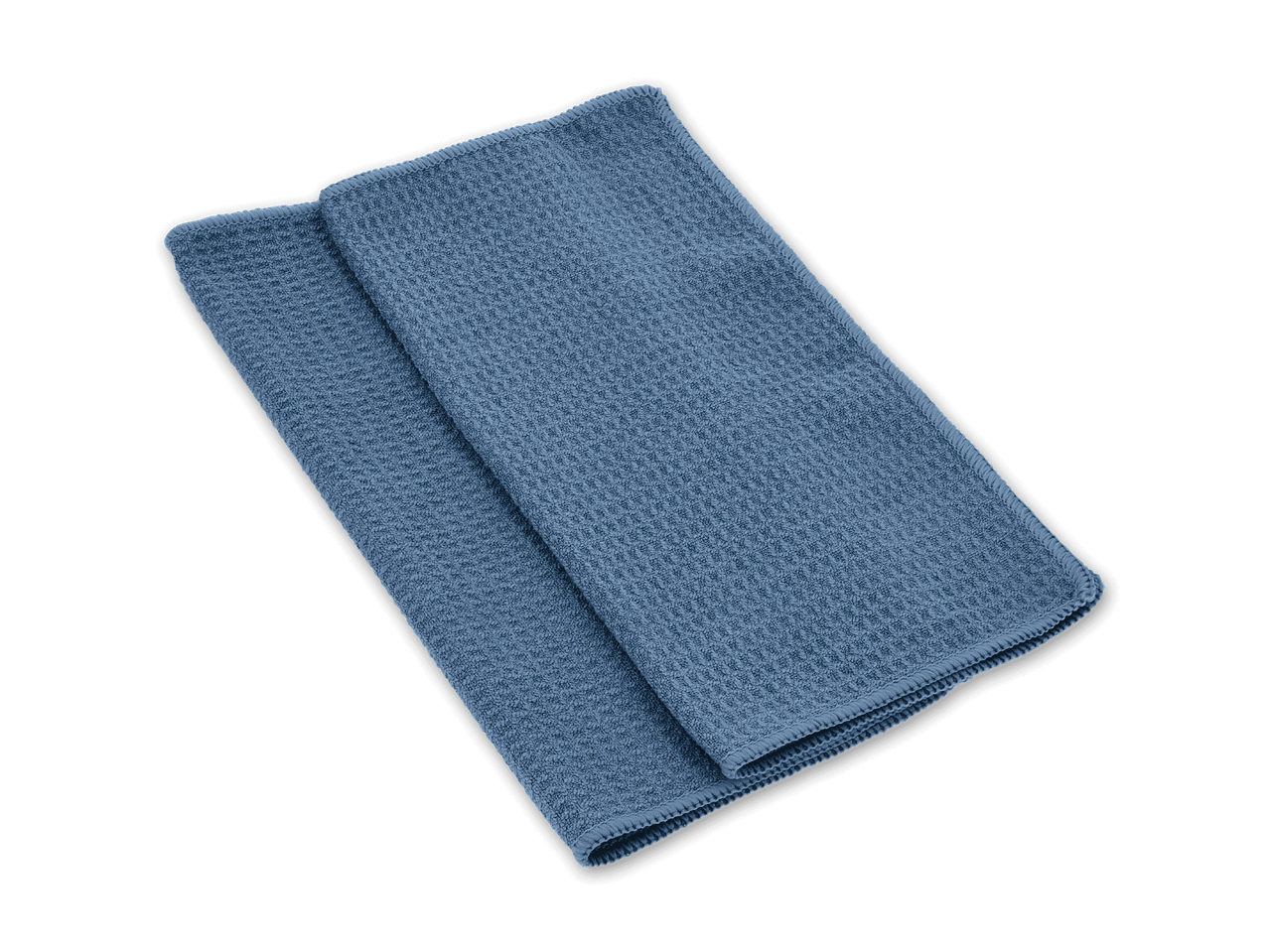 Blaues Waffeltuch, gefaltet