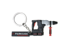 Parkside Performance sleutelhanger in de vorm van een boormachine.