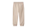 Beige melange sweatpants with ribbed waistband and cuffs