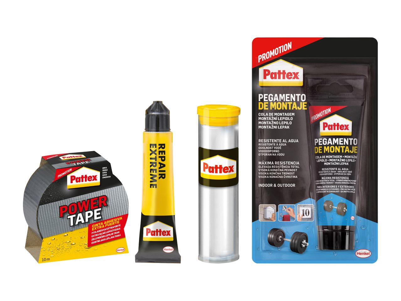 Pattex lepila in trak za popravilo.