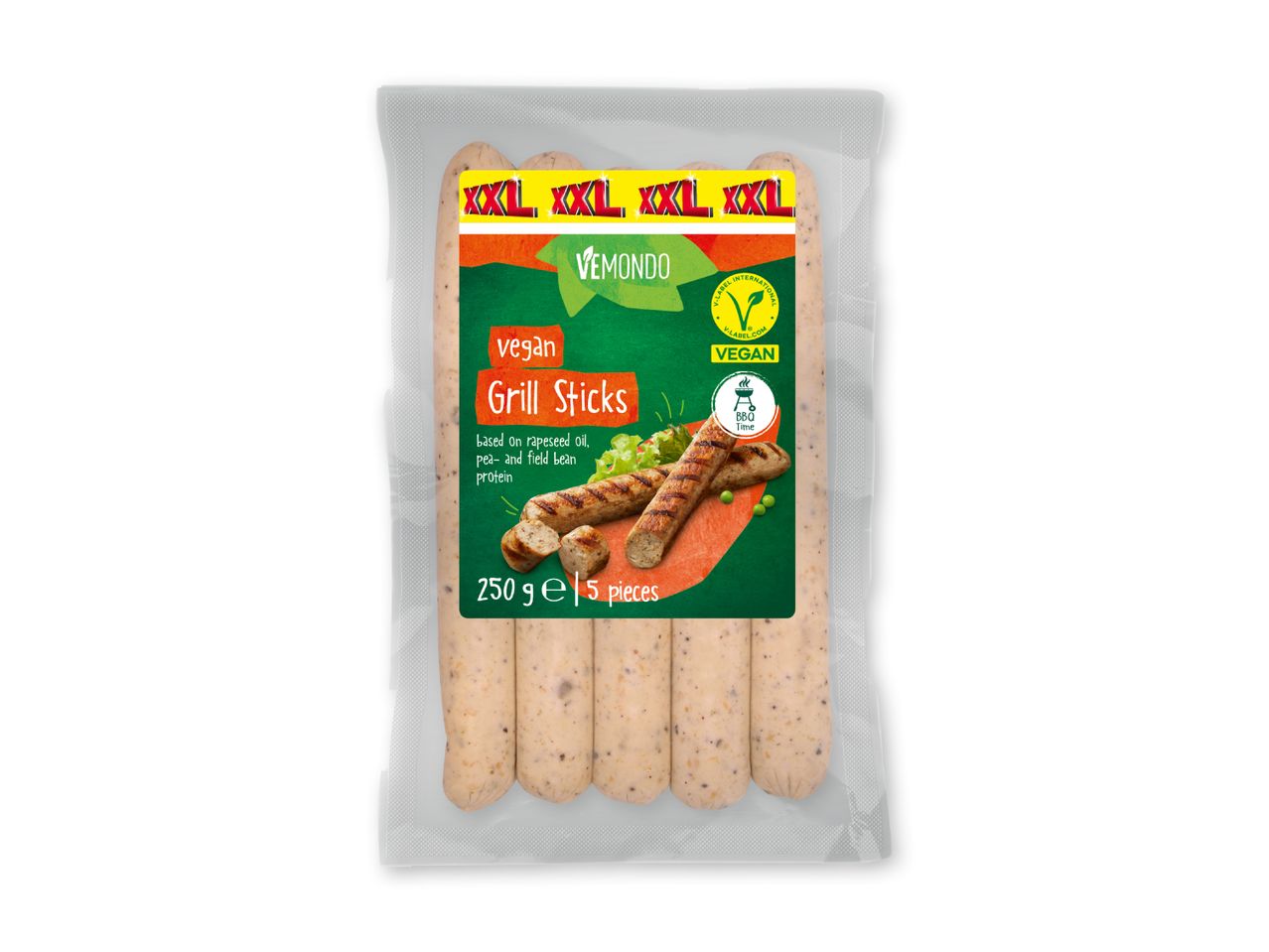 Vemondo's vegan grill pølser i XXL størrelse.