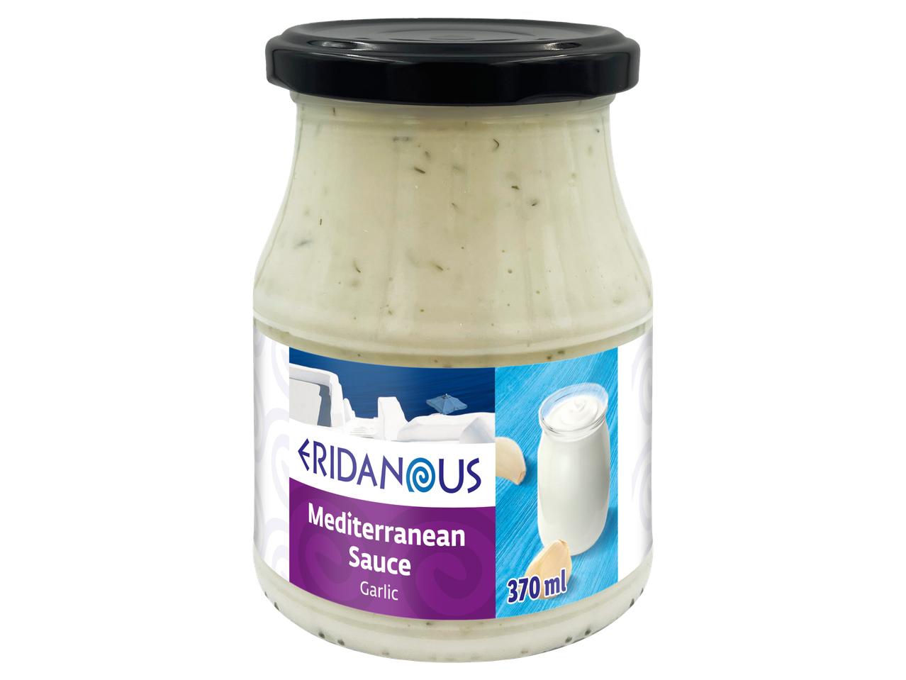 Sos mediteranean Eridanous cu usturoi, 370 ml.