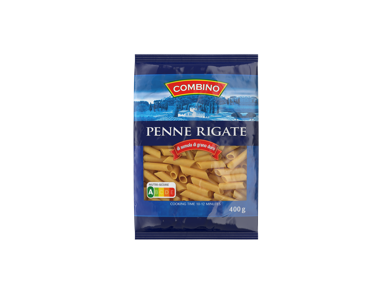 COMBINO Penne Rigate makaroni, 400g iepakojums ar Nutri-score A.